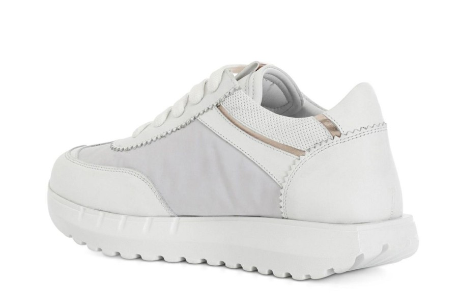 Shoes CafèNoir | Leather And Fabric Sneakers White – Cafenoirshop